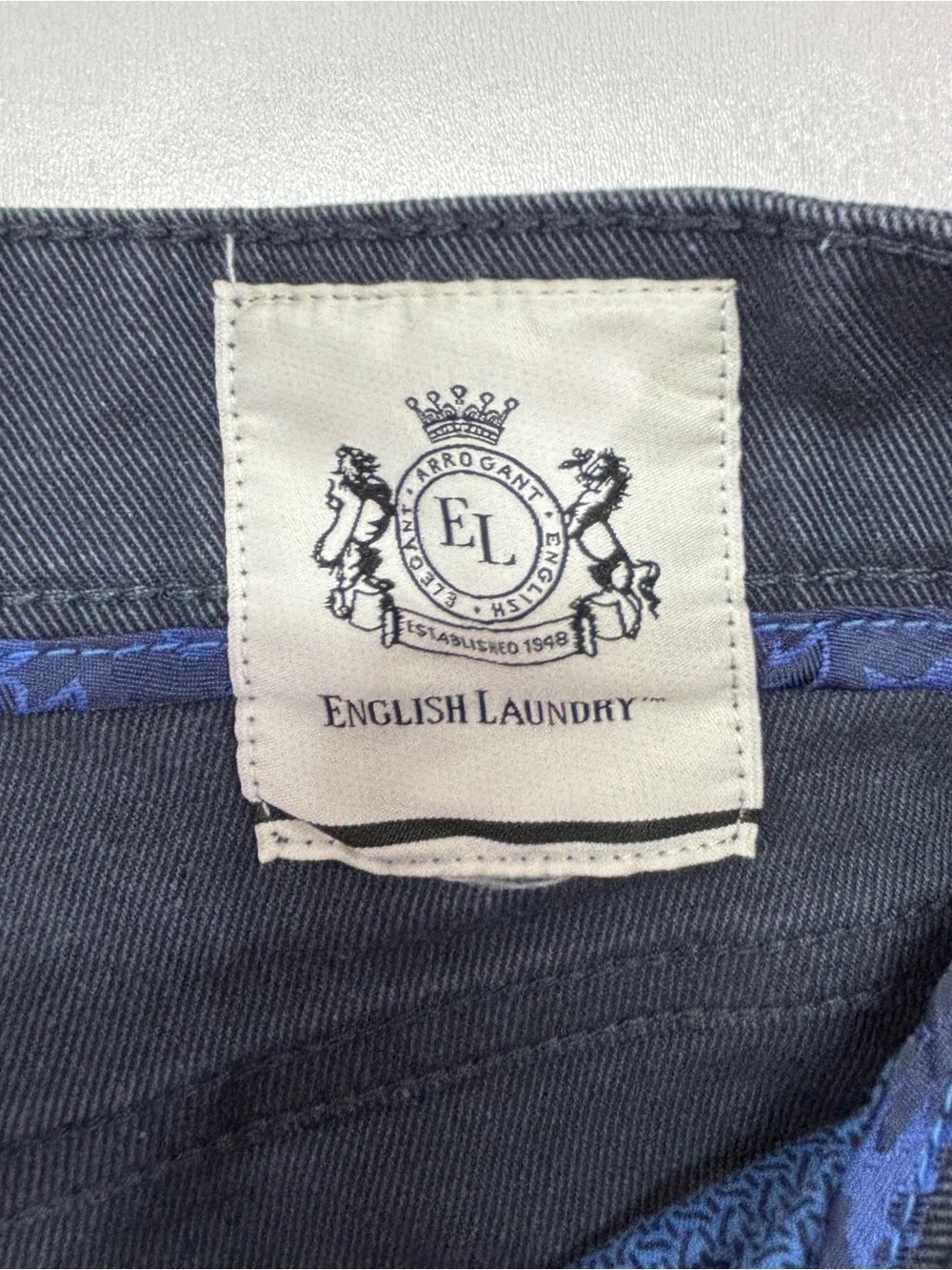 English Laundry Blue Straight Leg Stretch Jeans 32x29 Classic Minimalist